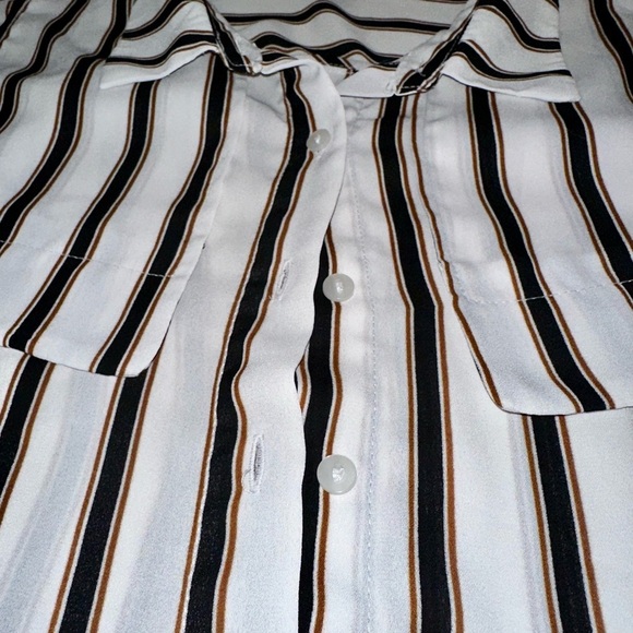 Sheer stripped button down collard tank - Picture 8 of 11